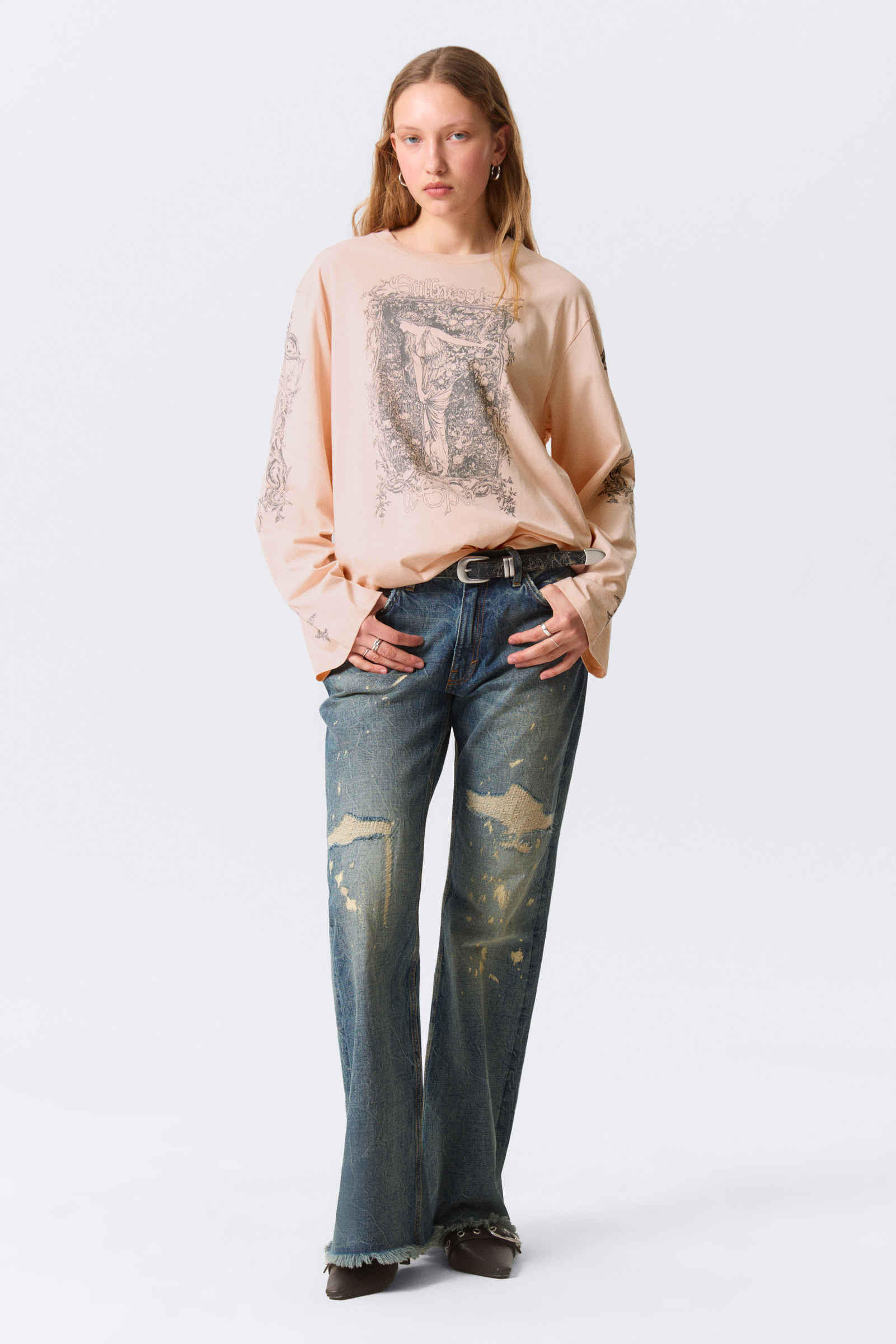 Printed Long-Sleeved Cotton T-shirt