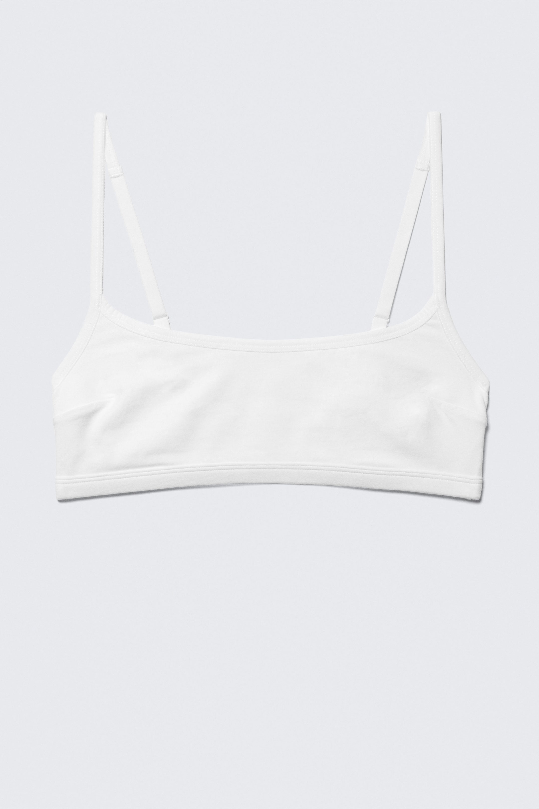 White - Scooped Soft Cotton Bra - 3