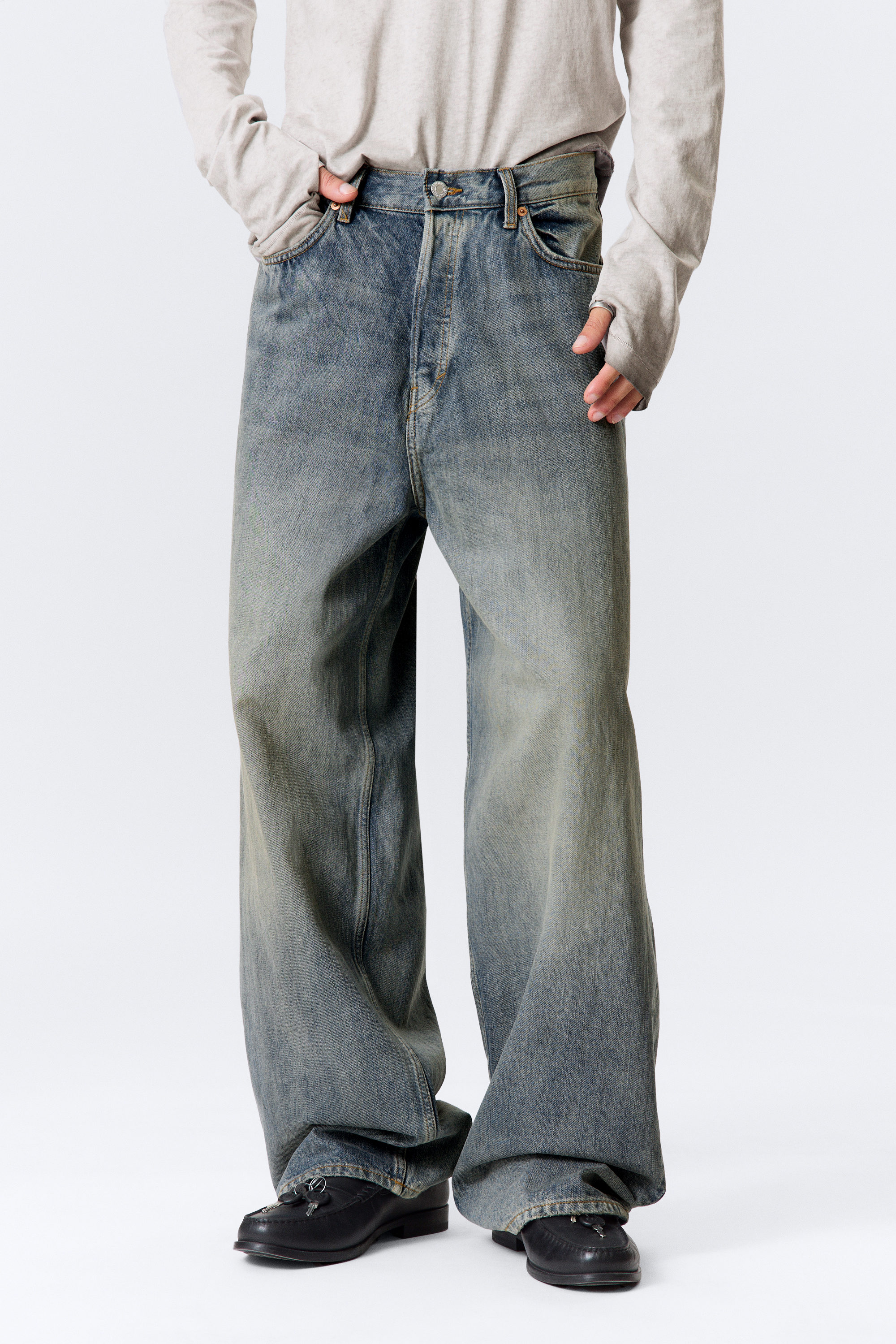 Arizona Blue - Mellanblå - Astro Loose Baggy Leg Jeans - 2