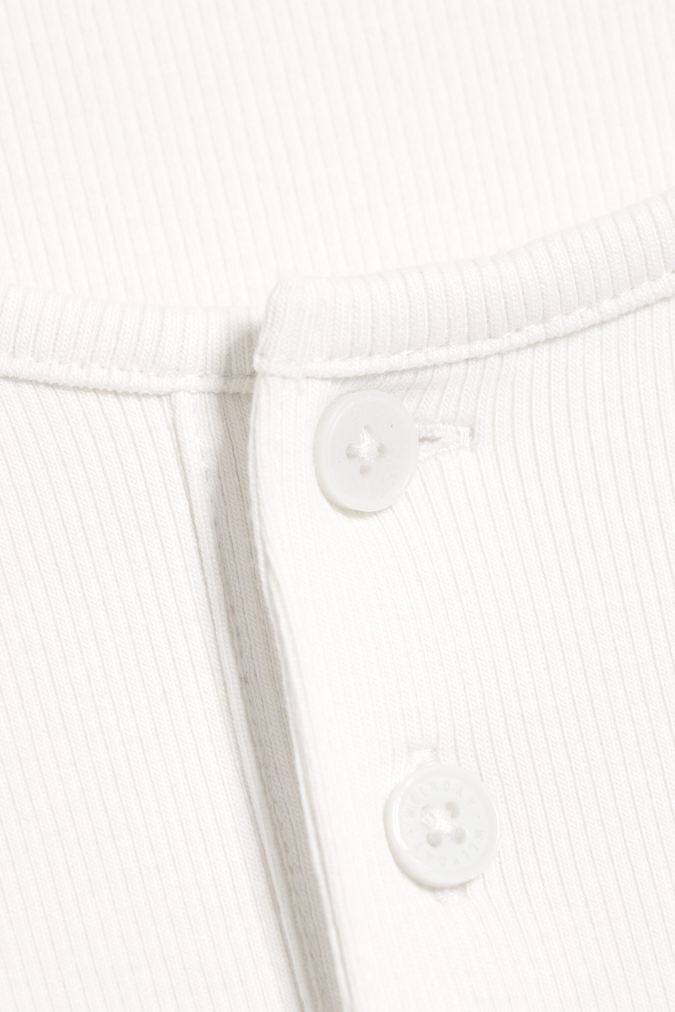 Dusty White - Long-sleeved cotton henley - 5