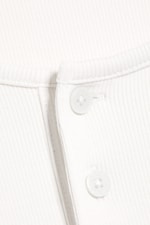 Dusty White - Long-sleeved cotton henley - 5