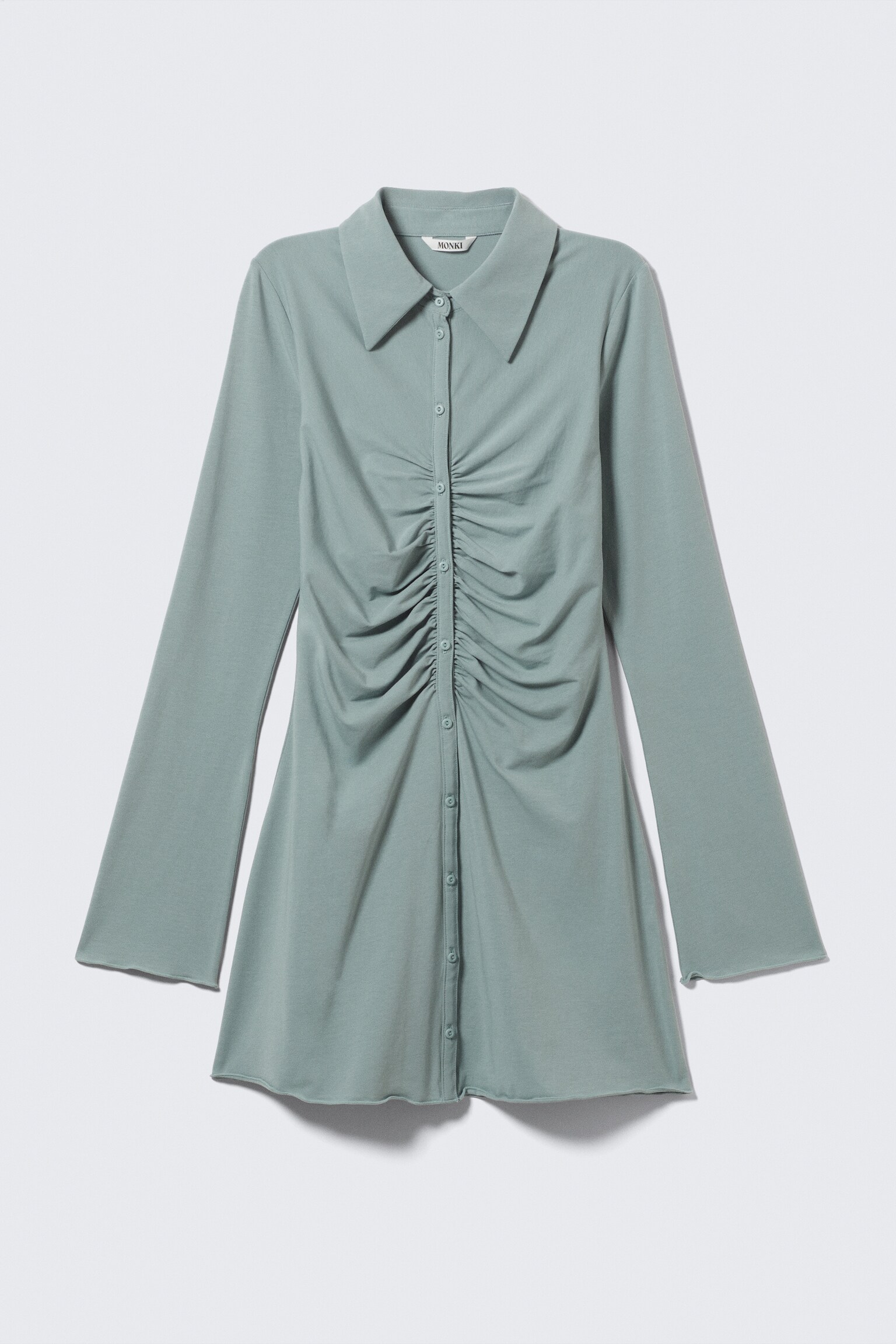 Long-sleeve Dress - Dusty Blue/Black - 2