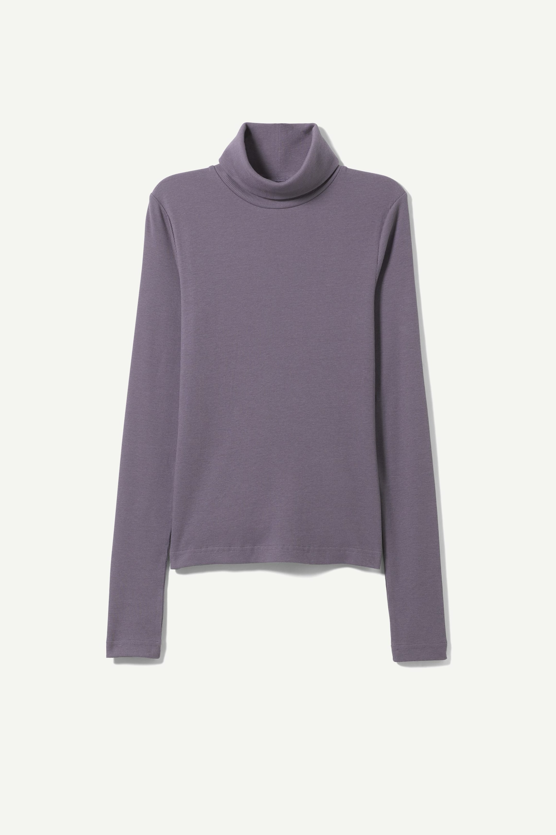 Dusty lilac - Verena Ribbed Turtleneck - 0