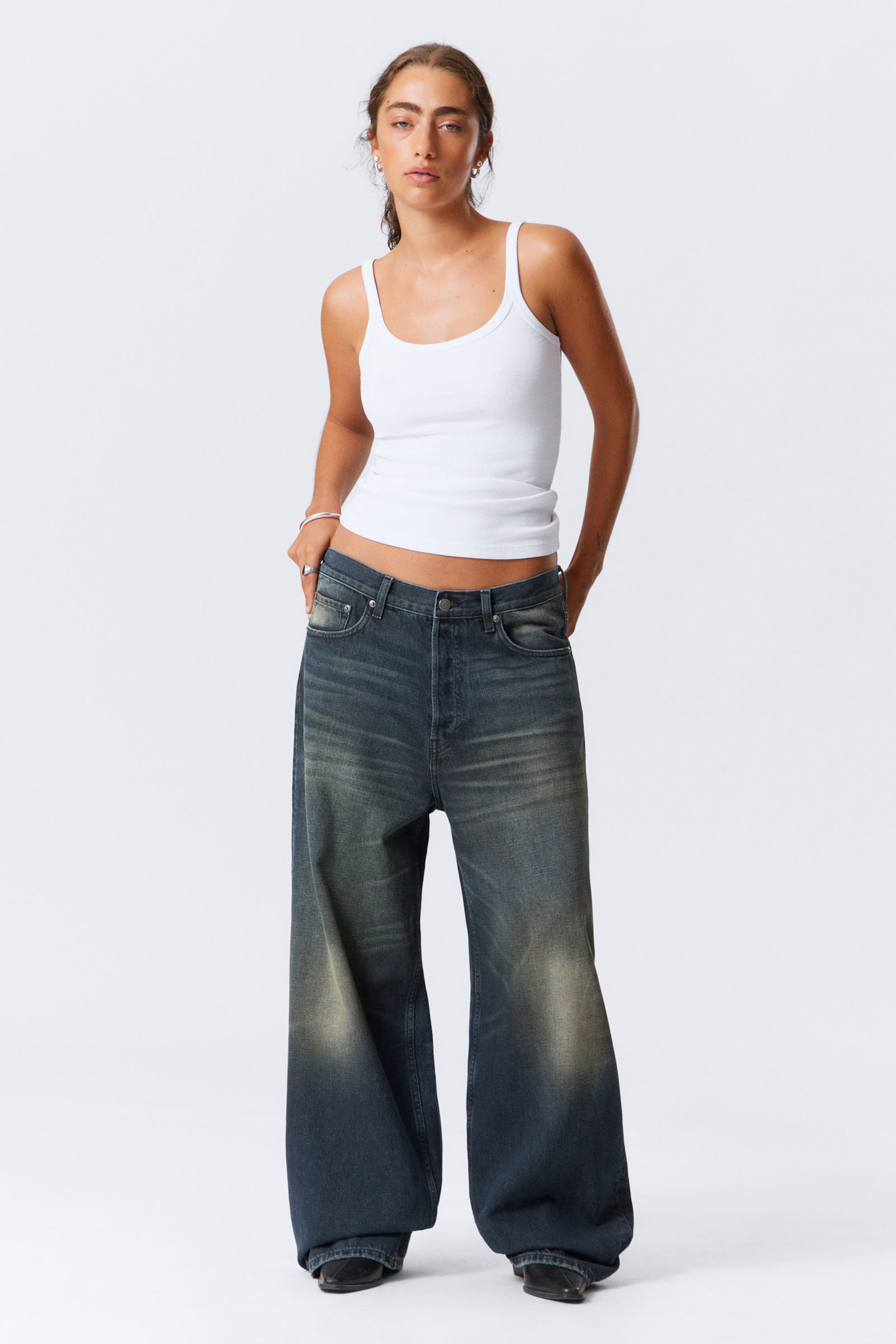 Deep Ocean Blue - Dark Blue - Astro Loose Baggy Leg Jeans - 3