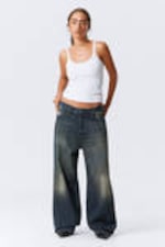 Deep Ocean Blue - Dark Blue - Astro Loose Baggy Leg Jeans - 3