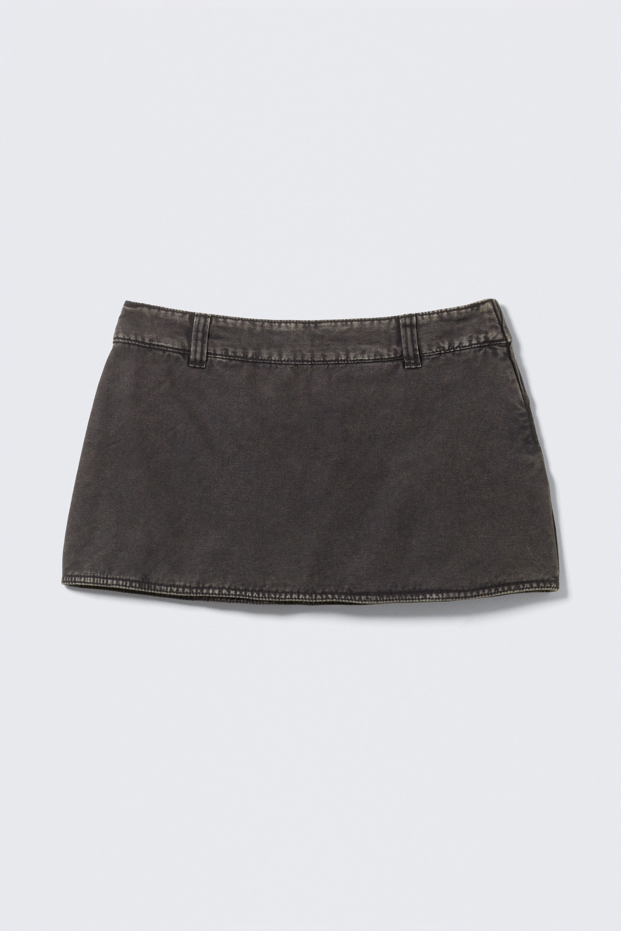 Washed Black - Low Waist Mini Skirt - 1