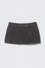 Tvättad Svart - Lågmidjad minikjol - 0