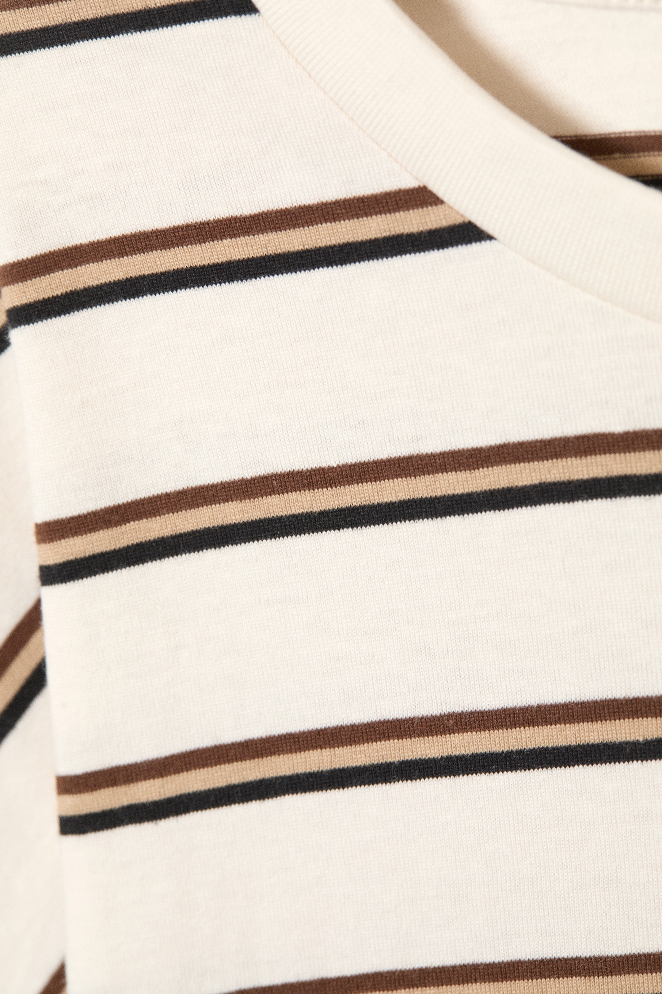 Nagyobb kép megtekintése: Hosszú ujjú pamutpóló - Piszkosfehér - Barna csíkos - NŐI | H&M HU 7