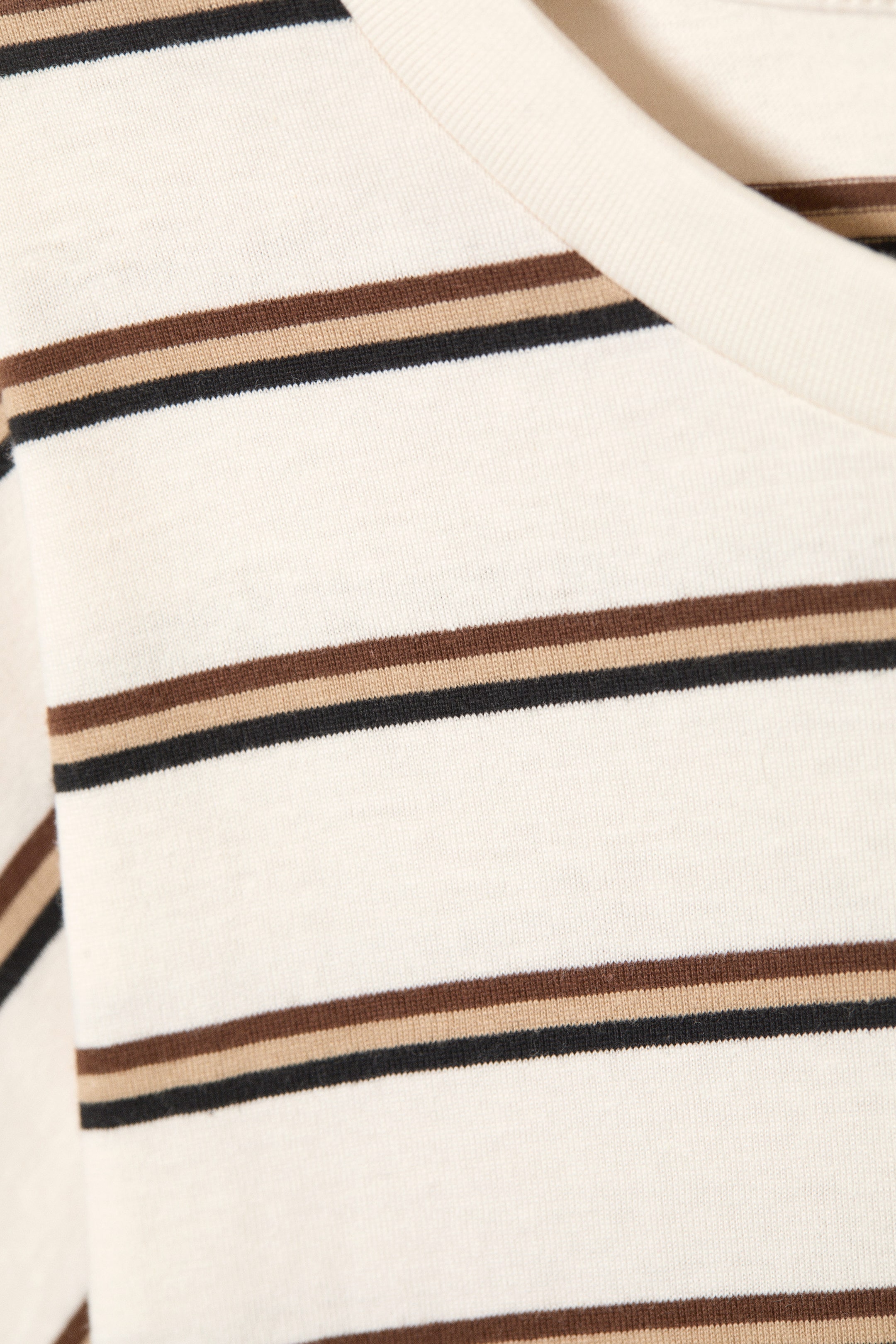 Staubweiß - Braune Streifen - Longsleeve-Shirt aus Baumwolle - 6