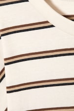 Staubweiß - Braune Streifen - Longsleeve-Shirt aus Baumwolle - 6