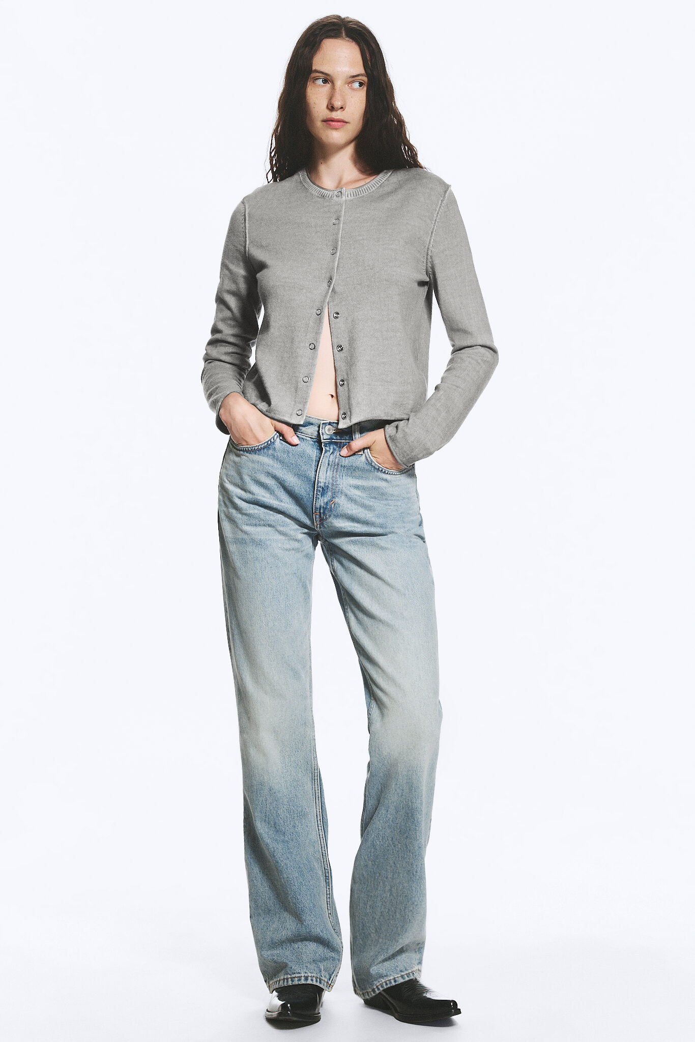 moon mid rise regular bootcut jeans - Seventeen Blue - Medium Blue