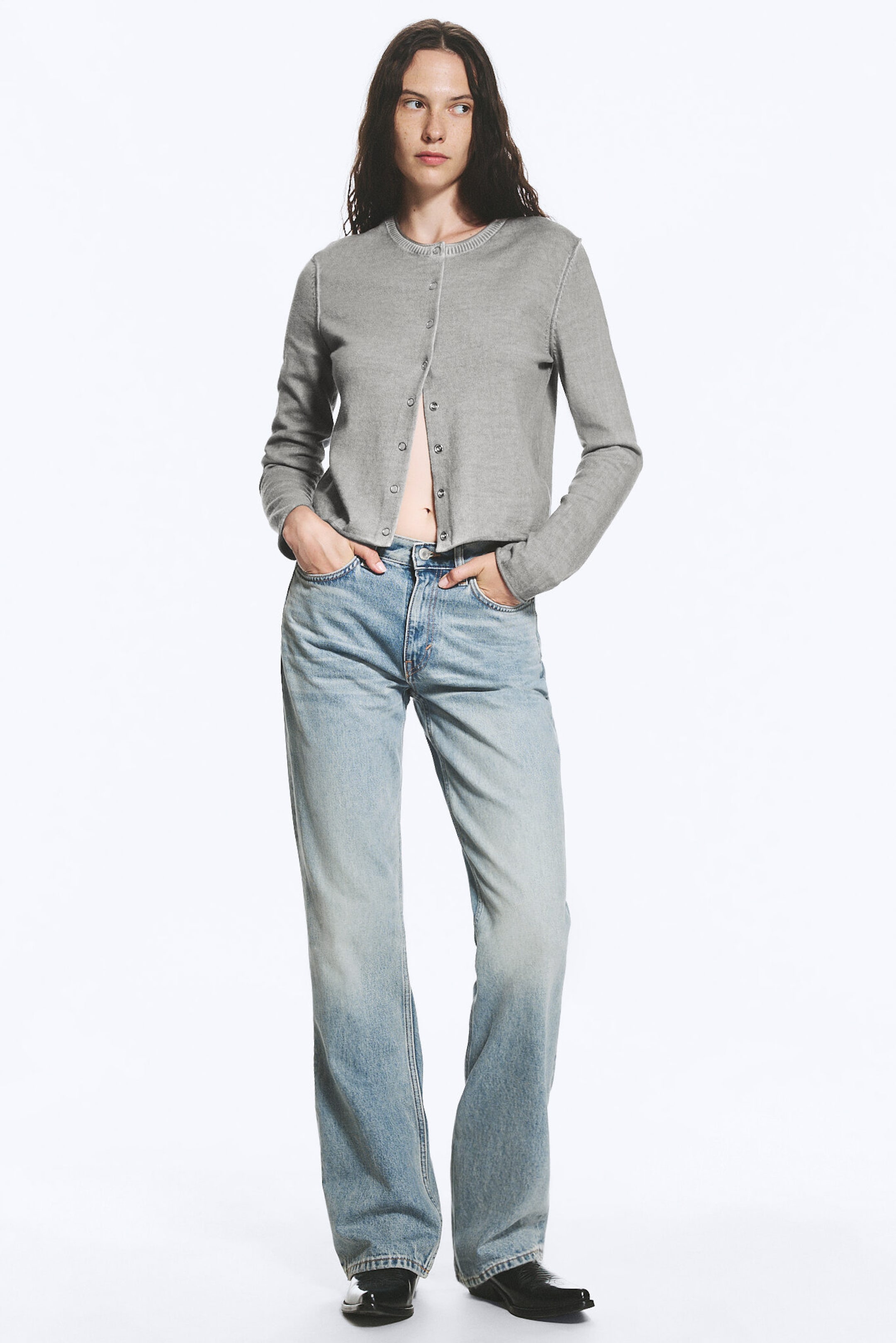 Seventeen Blue - Mellanblå - Moon Mid Waist Regular Bootcut Jeans - 1