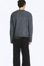 Dark Blue - Chunky knit relaxed sweater - 2