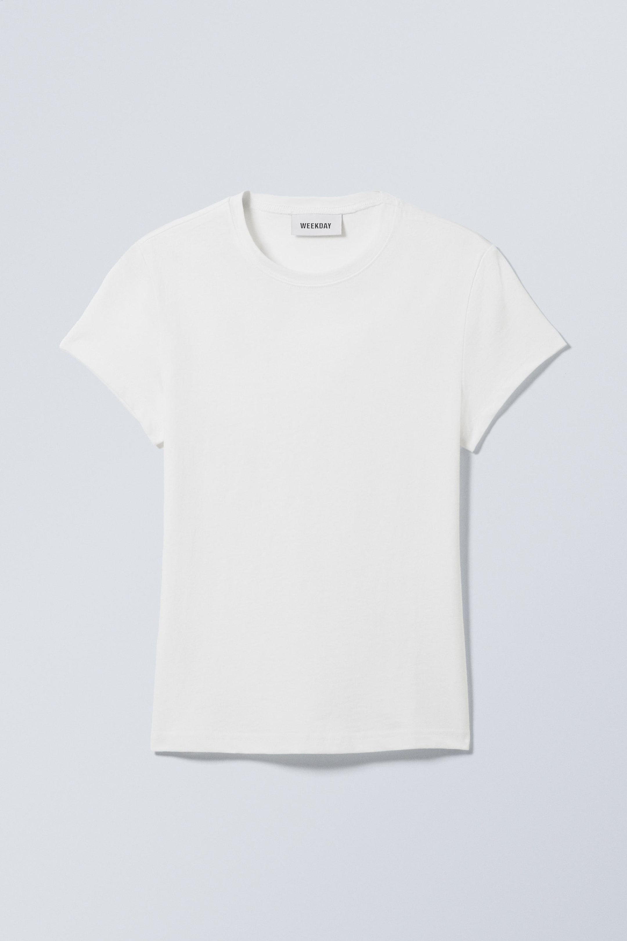 Weiß - Figurbetontes Kurzarm-T-Shirt - 0