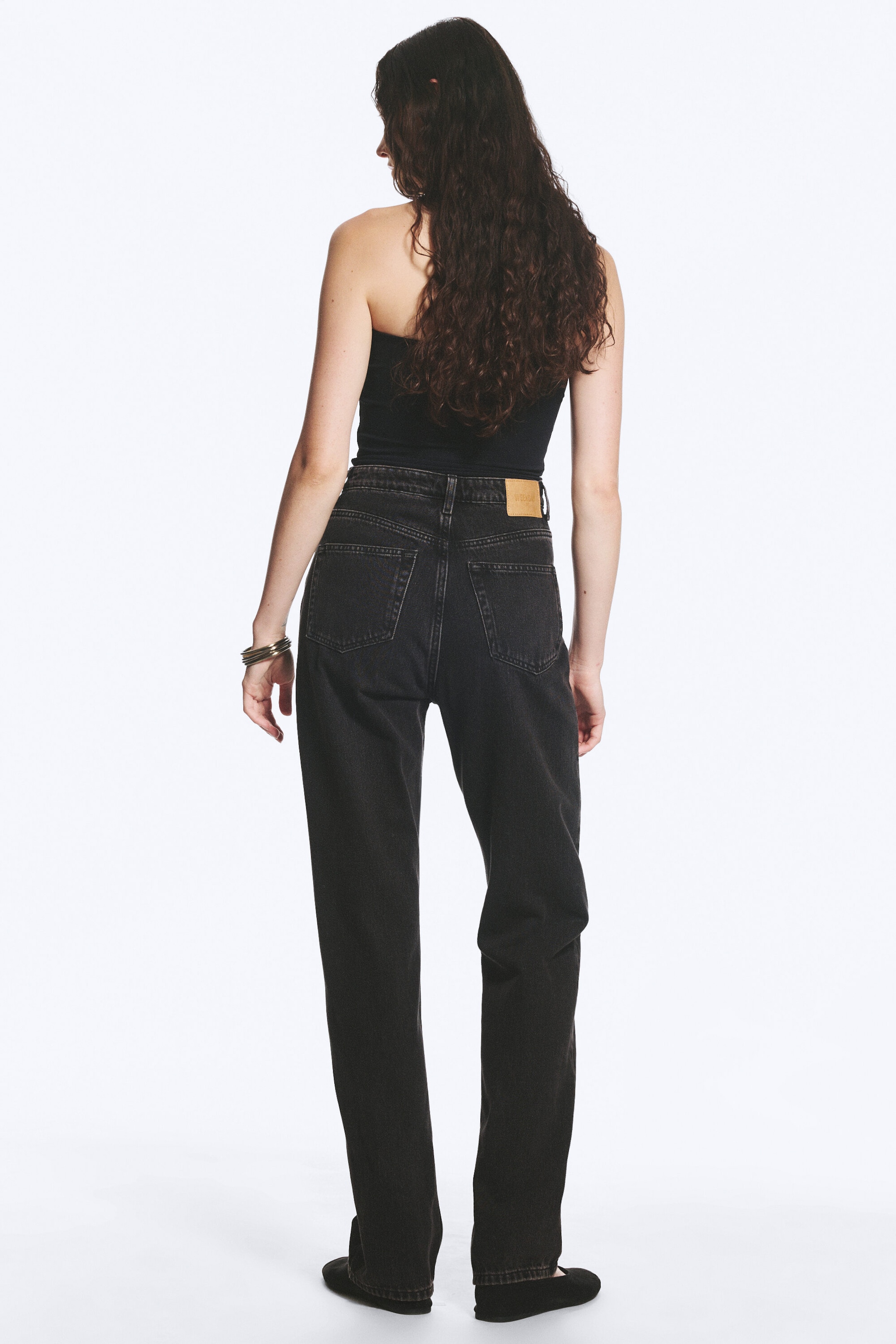 Echo Black - Black - Rowe Super High Waisted Regular Straight Jeans - 4