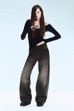 Mustard Black - Schwarz - Looser – Weite Jeans mit normaler Taille - 2