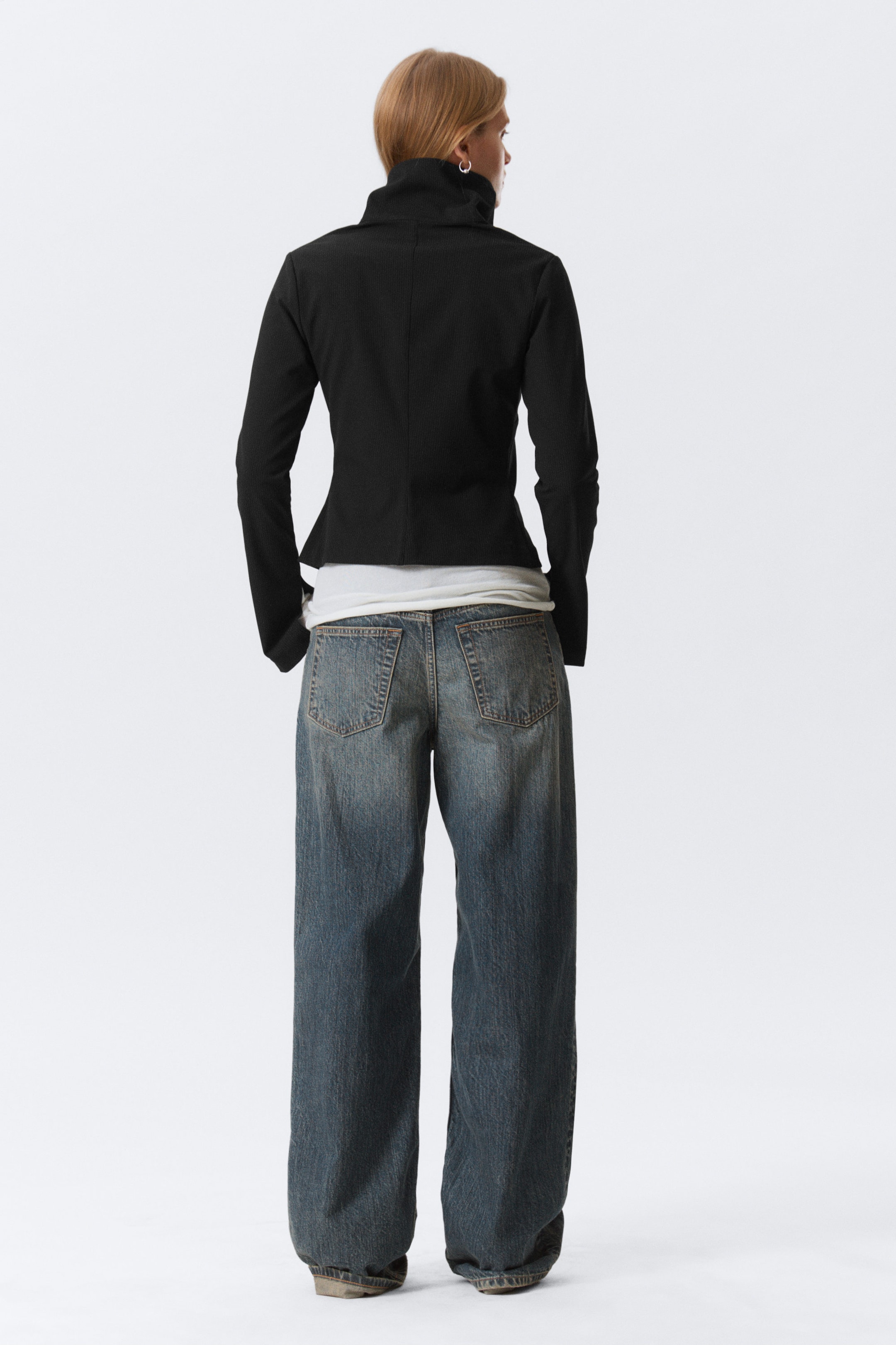 Striped Black - Slim Long-Sleeved Zip Shirt - 3