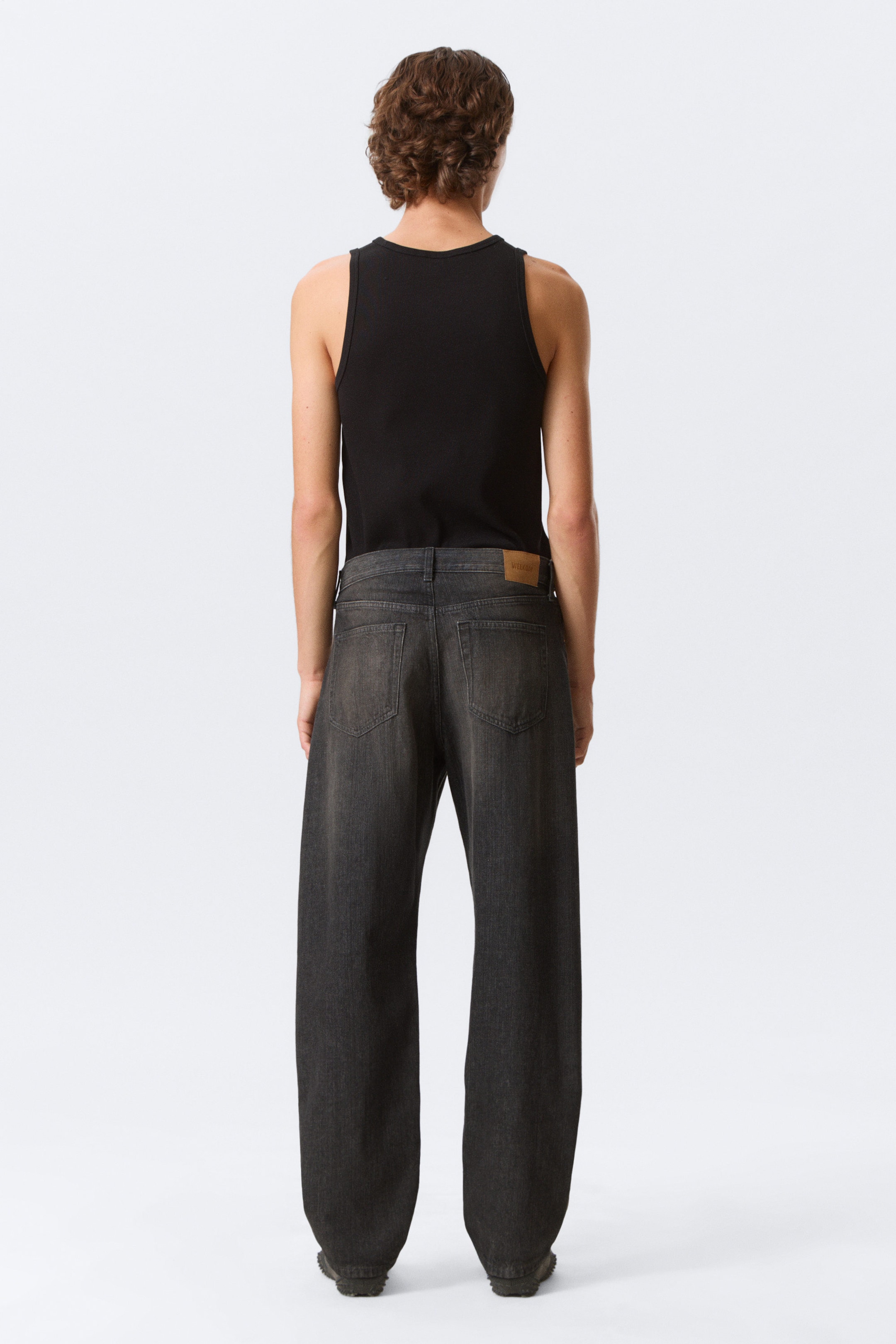 Chelsea Black - Black - Nebula Mid Rise Loose Barrel Leg Unisex Jeans - 7