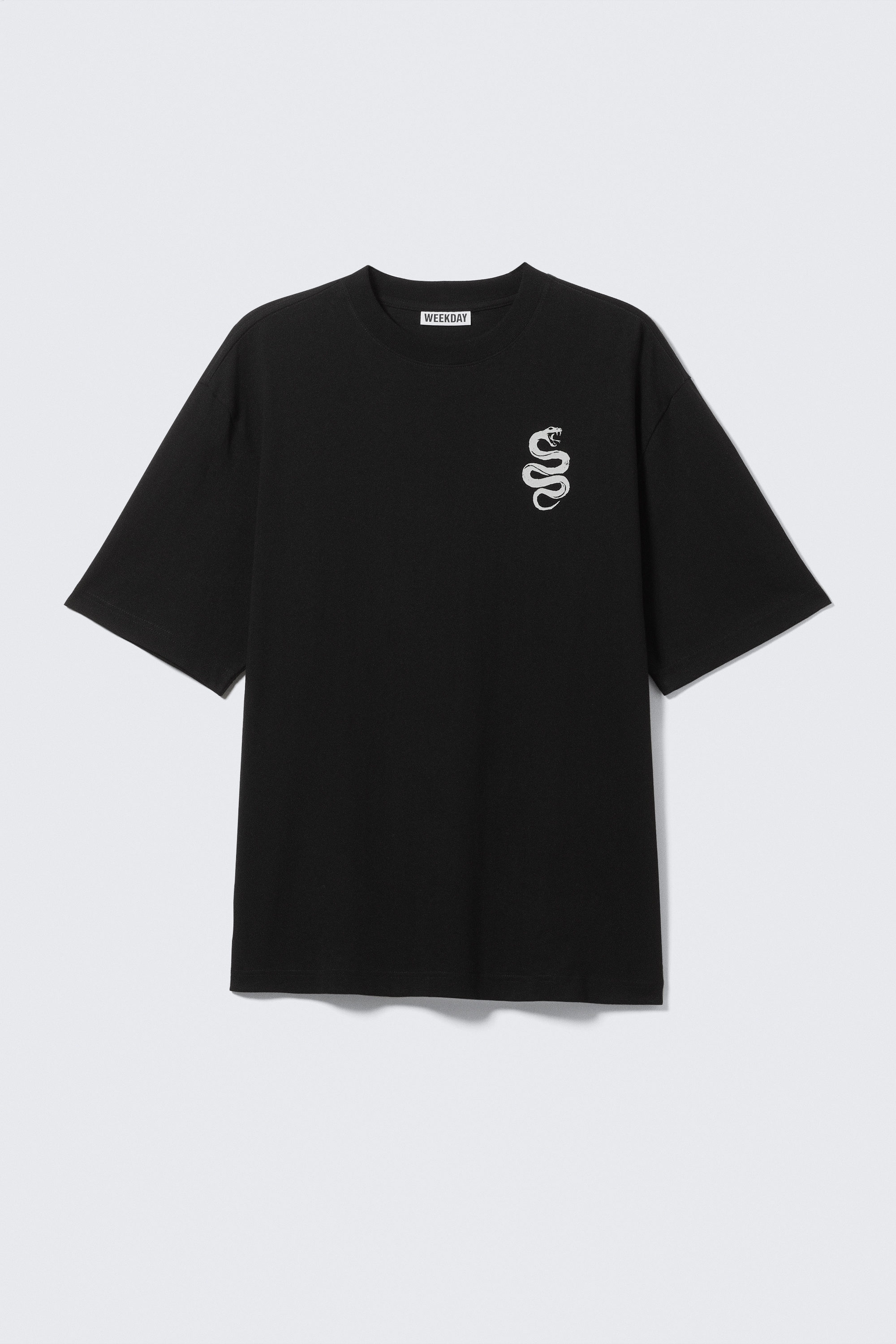 Black - Cyber Snake - Relaxed Graphic Printed T-shirt - 1