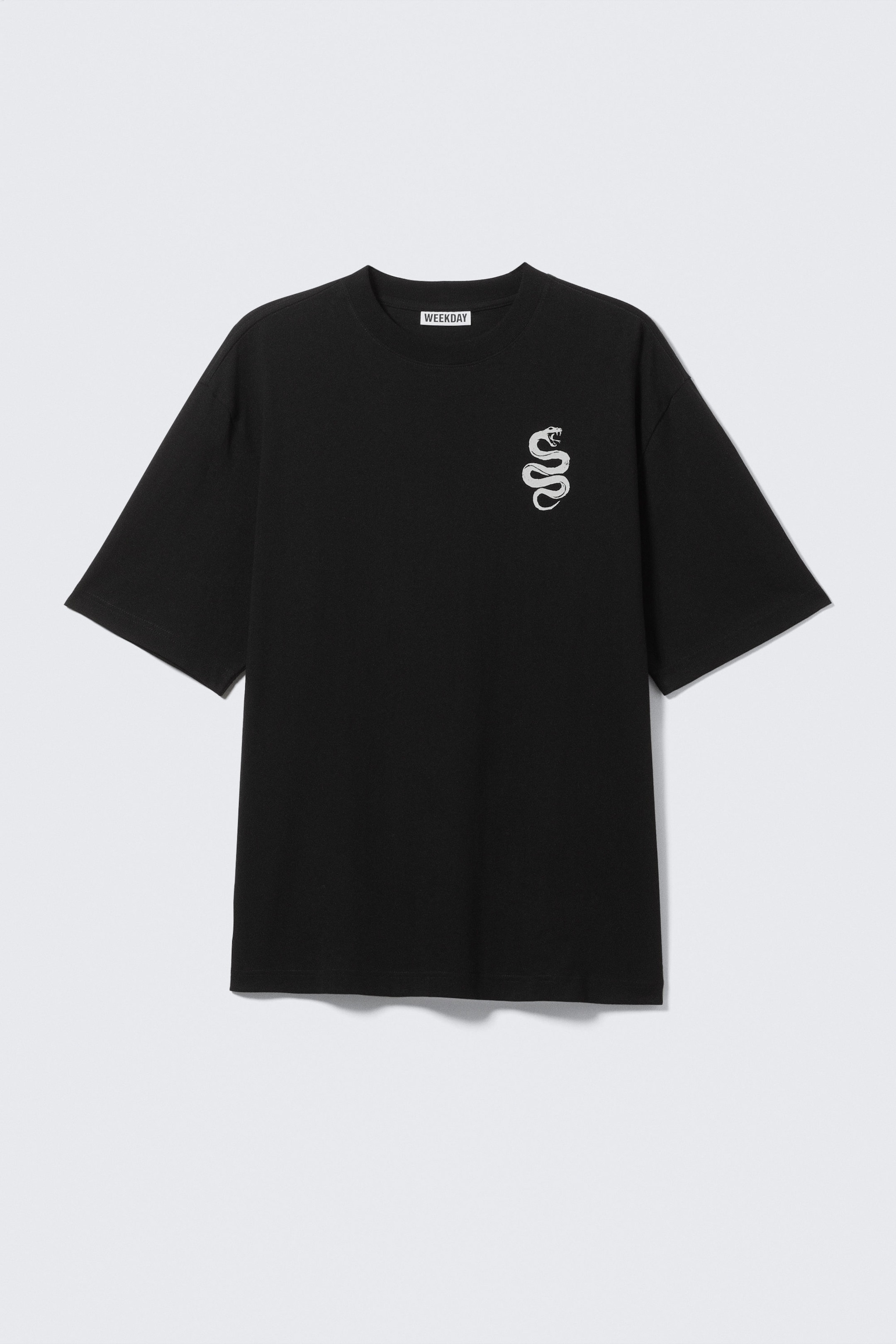 Svart - Cyber Snake - Tryckt T-shirt med avslappnad passform - 0