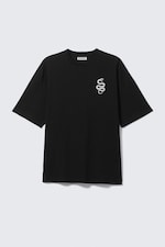 Svart - Cyber Snake - Tryckt T-shirt med avslappnad passform - 0