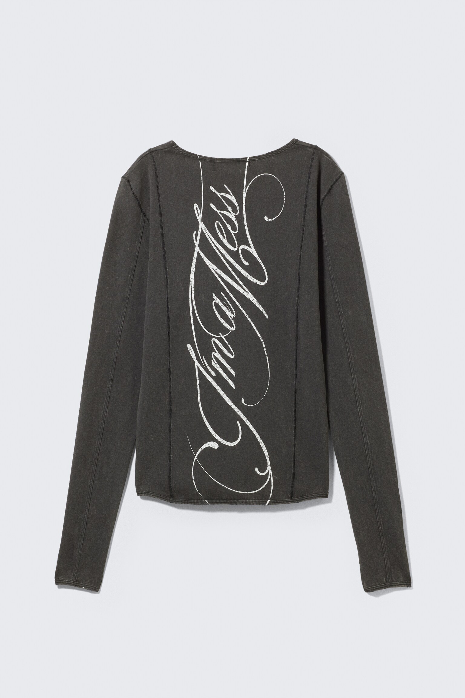 CM x LB Fitted Long-Sleeved Unisex T-shirt - Washed Black - I'm a Mess