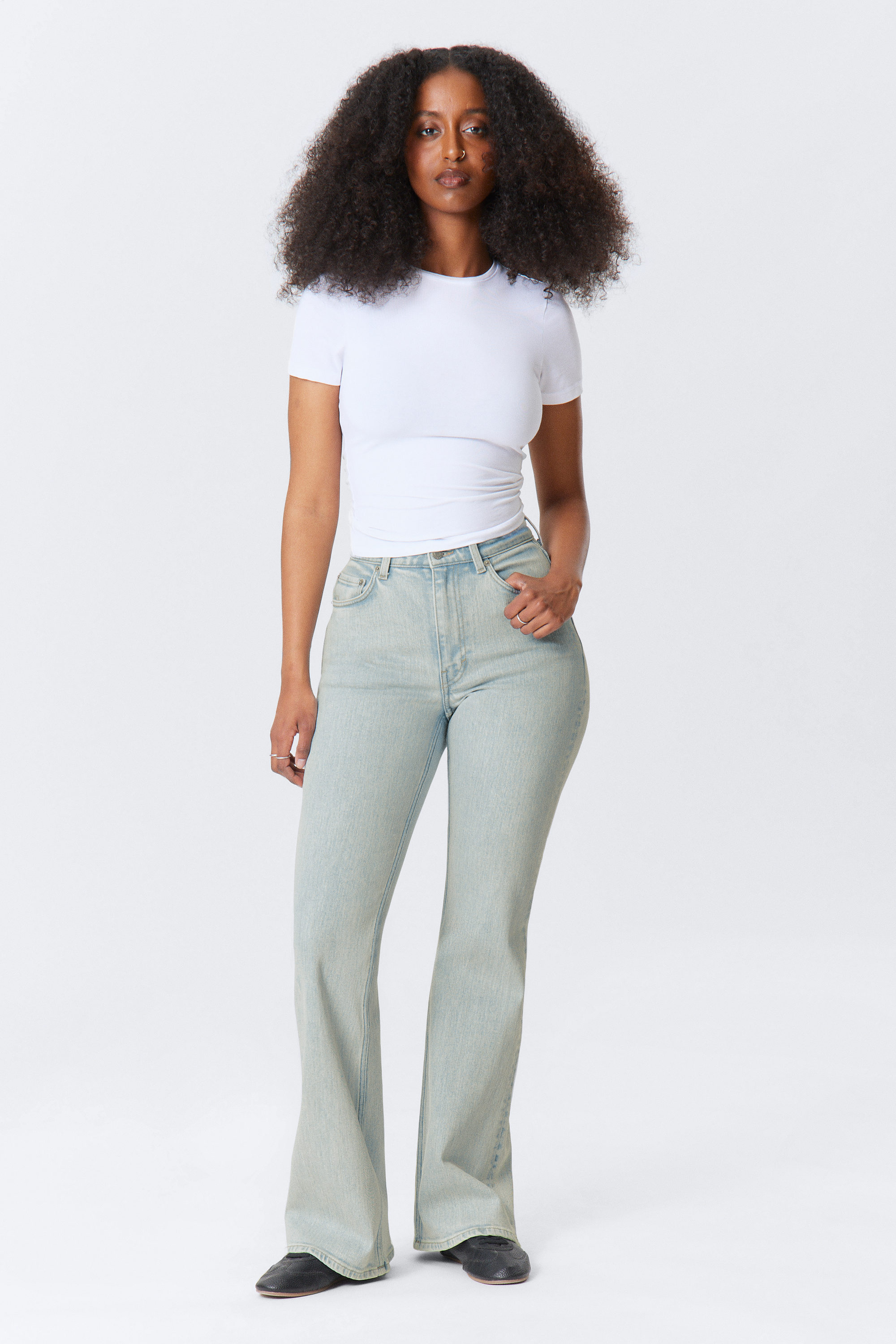 #8898AC - Glow Curve High Waisted Regular Flared Leg Jeans - 2
