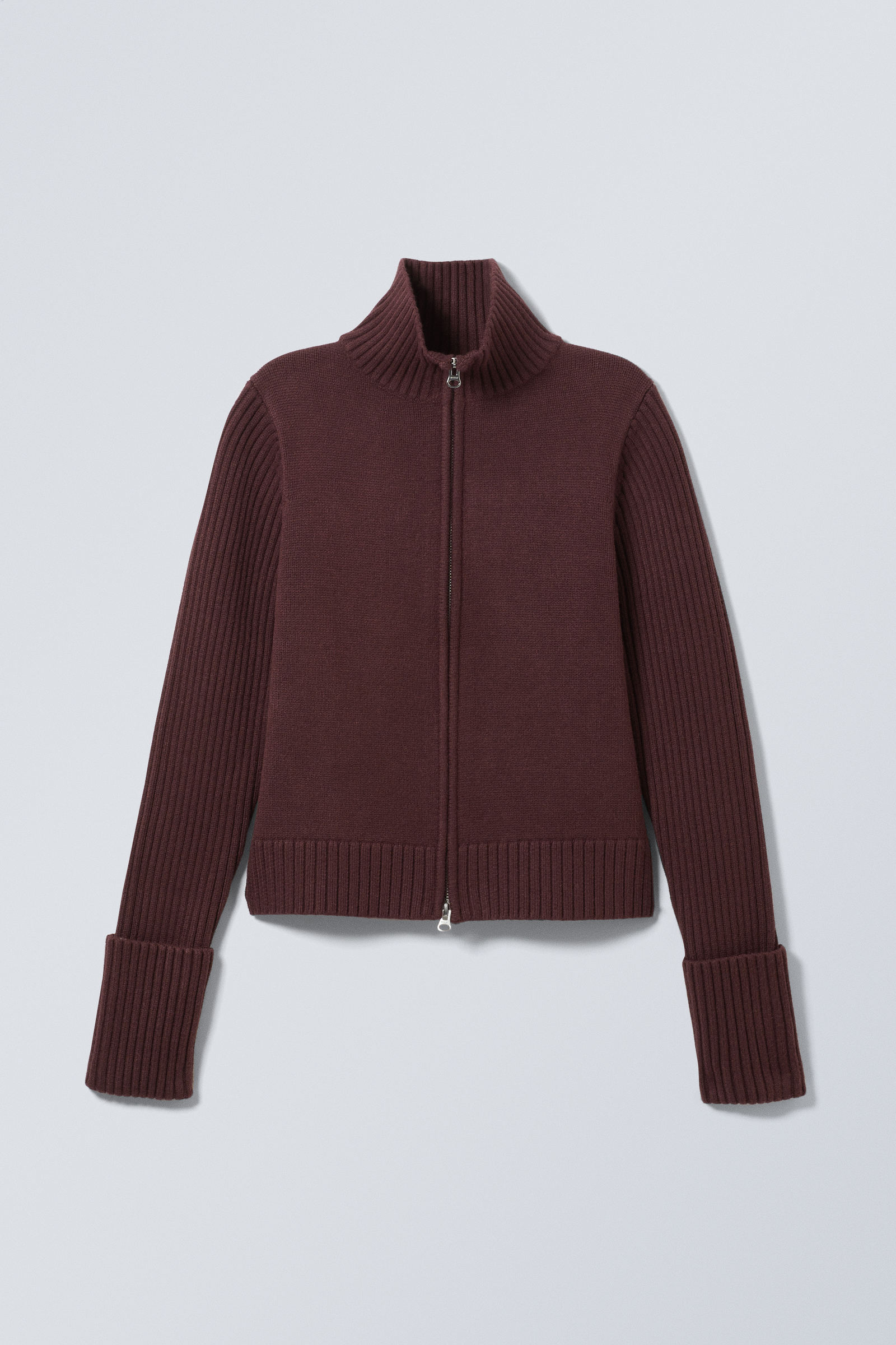 winona zip cardigan - Dark Red | Weekday WW
