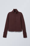 winona zip cardigan - Dark Red | Weekday WW