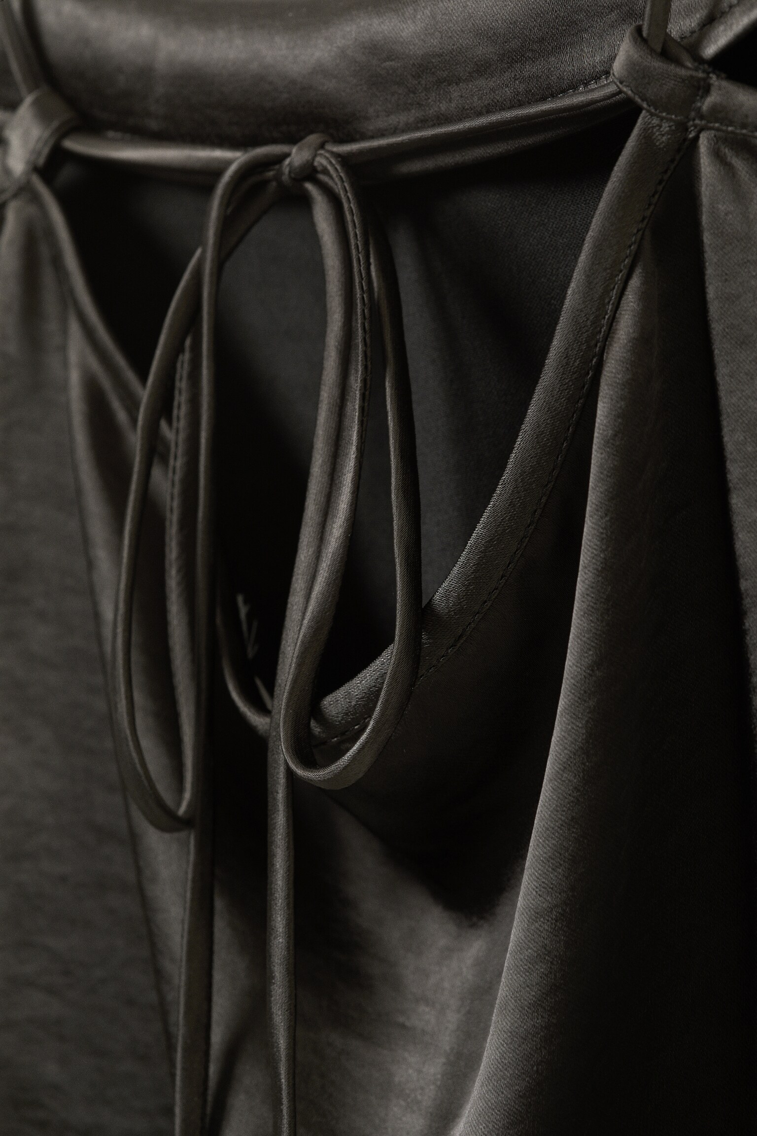 Haut de pyjama en satin délavé - Gris foncé délavé - 4