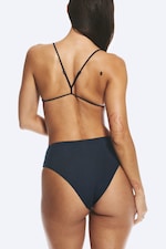 Dark Blue - High Rise Brazilian Bikini Bottoms - 2