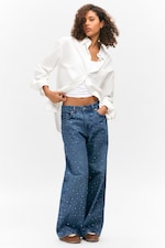 White - Long-Sleeved Oversized Poplin Shirt - 1