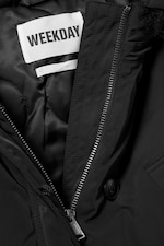 Black - Padded Bomber Parka with Faux Fur Trim - 6