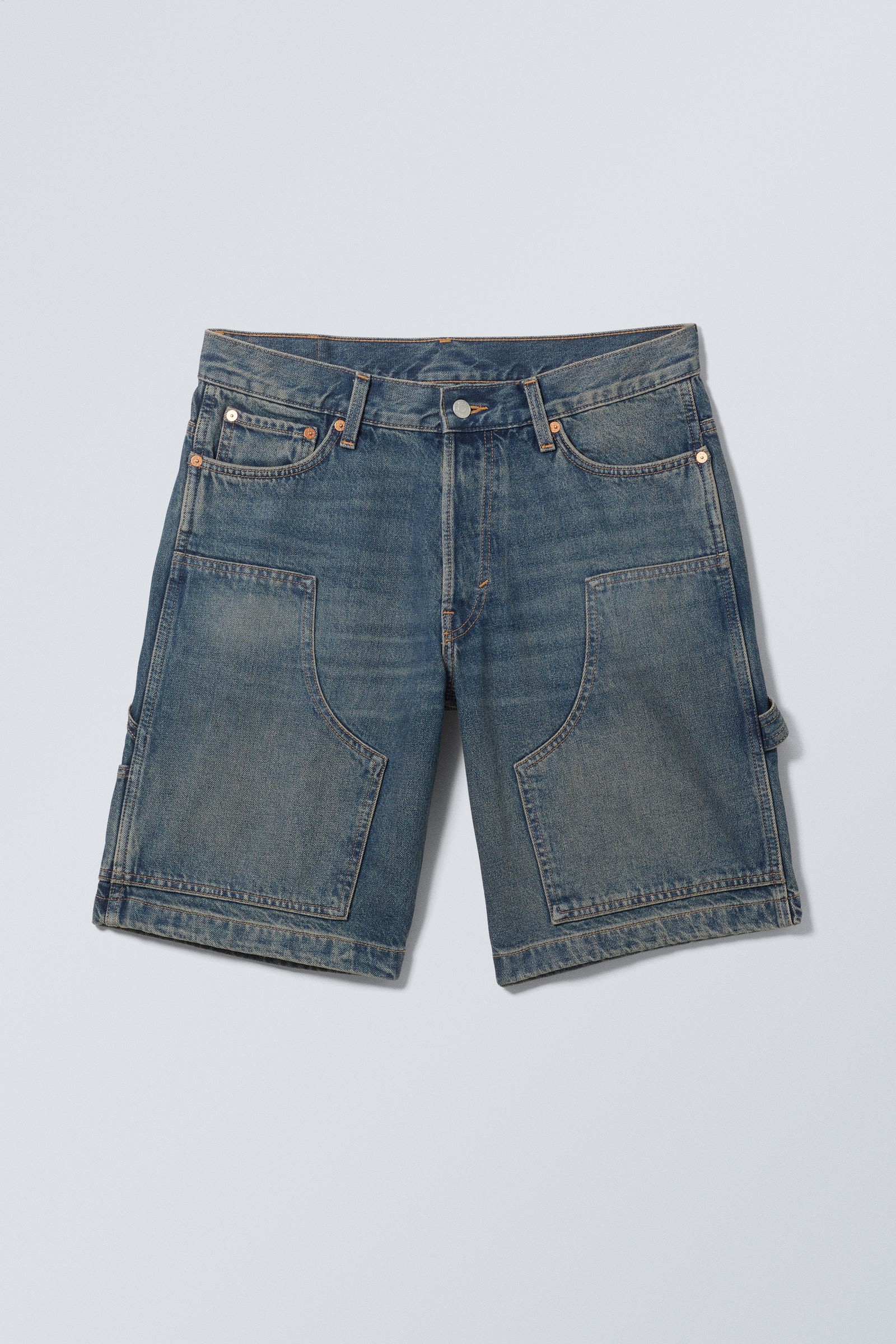 ハーフ・ショートパンツ No.1273 check carpenter banding SHORTS Wide Leg Carpenter Shorts (Sun Faded Beige) – CHERRY LA
