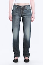 Blue Hymn - Mittelblau - Nail Low Waist Slim Straight Leg Jeans - 7