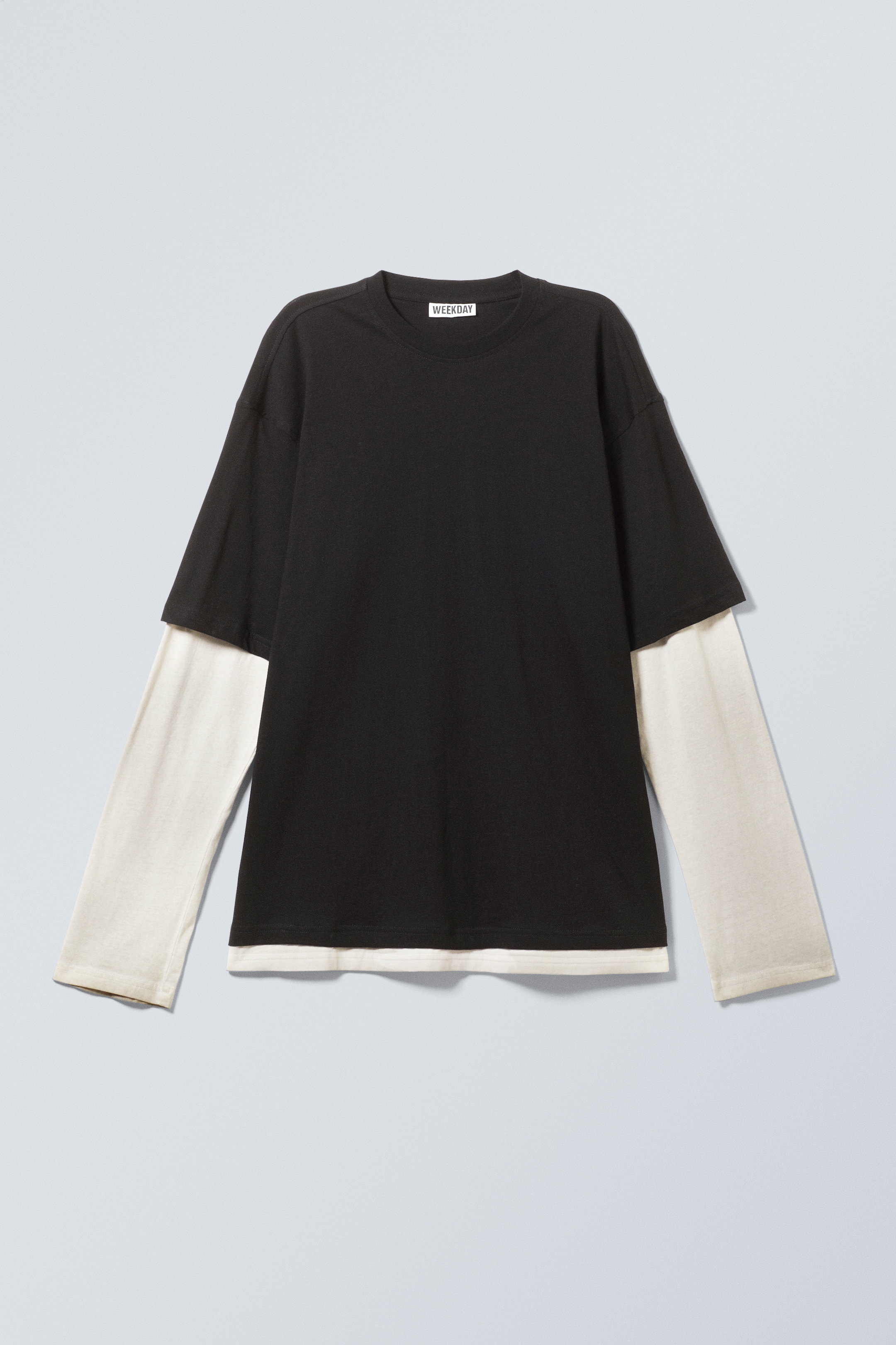 View larger image: Double-Layered Long-Sleeved T-shirt - Black & White - Ladies | H&M GB 1