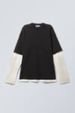 Black & White - Double-Layered Long-Sleeved T-shirt - 3