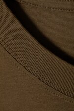 Khaki - Mittelschweres lockeres T-Shirt - 1