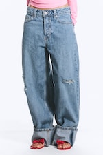 Lake Worn - Denim Blue Medium - Peggy Low Rise Loose Baggy Jeans - 1