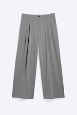 Light Dusty Grey - Nate Baggy Fit Pleated Suit Trousers - 0