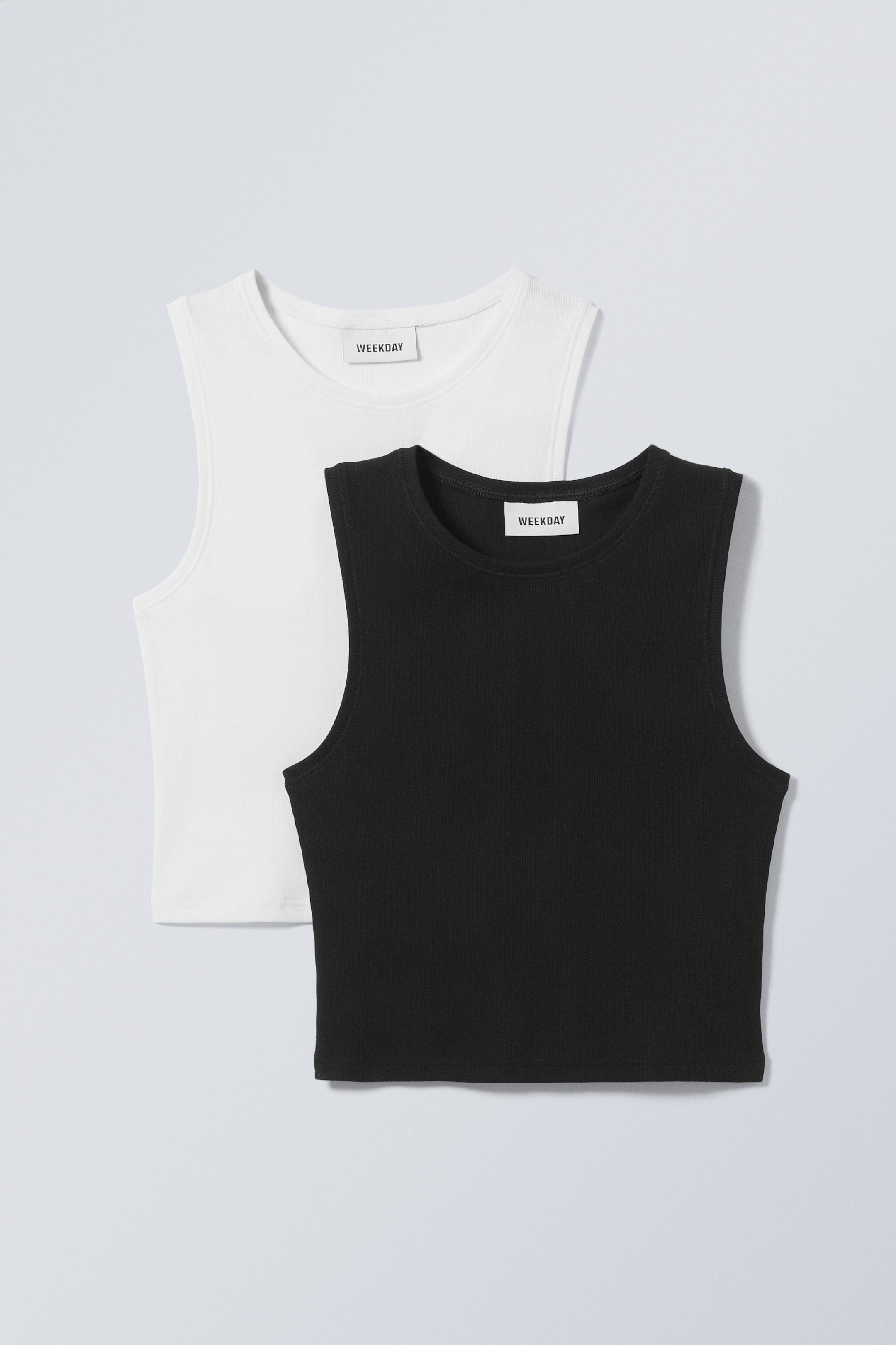 Black White - 2-pack Pure Crop Tank Top - 0