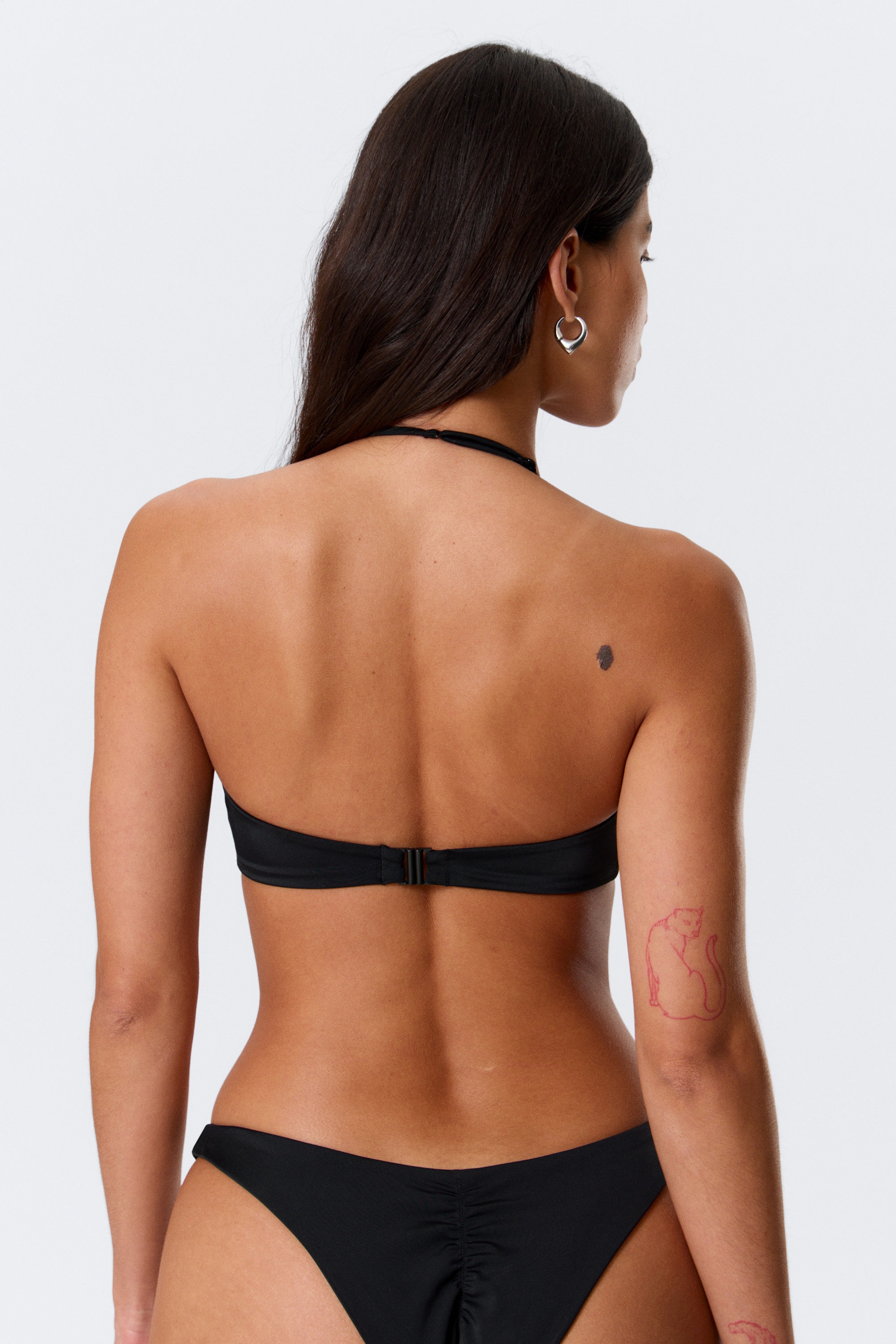 Black - Minimal Halter Bikini Top - 2