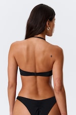 Black - Minimal Halter Bikini Top - 1
