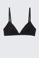 Black - Soft Triangle Cotton Bra - 0