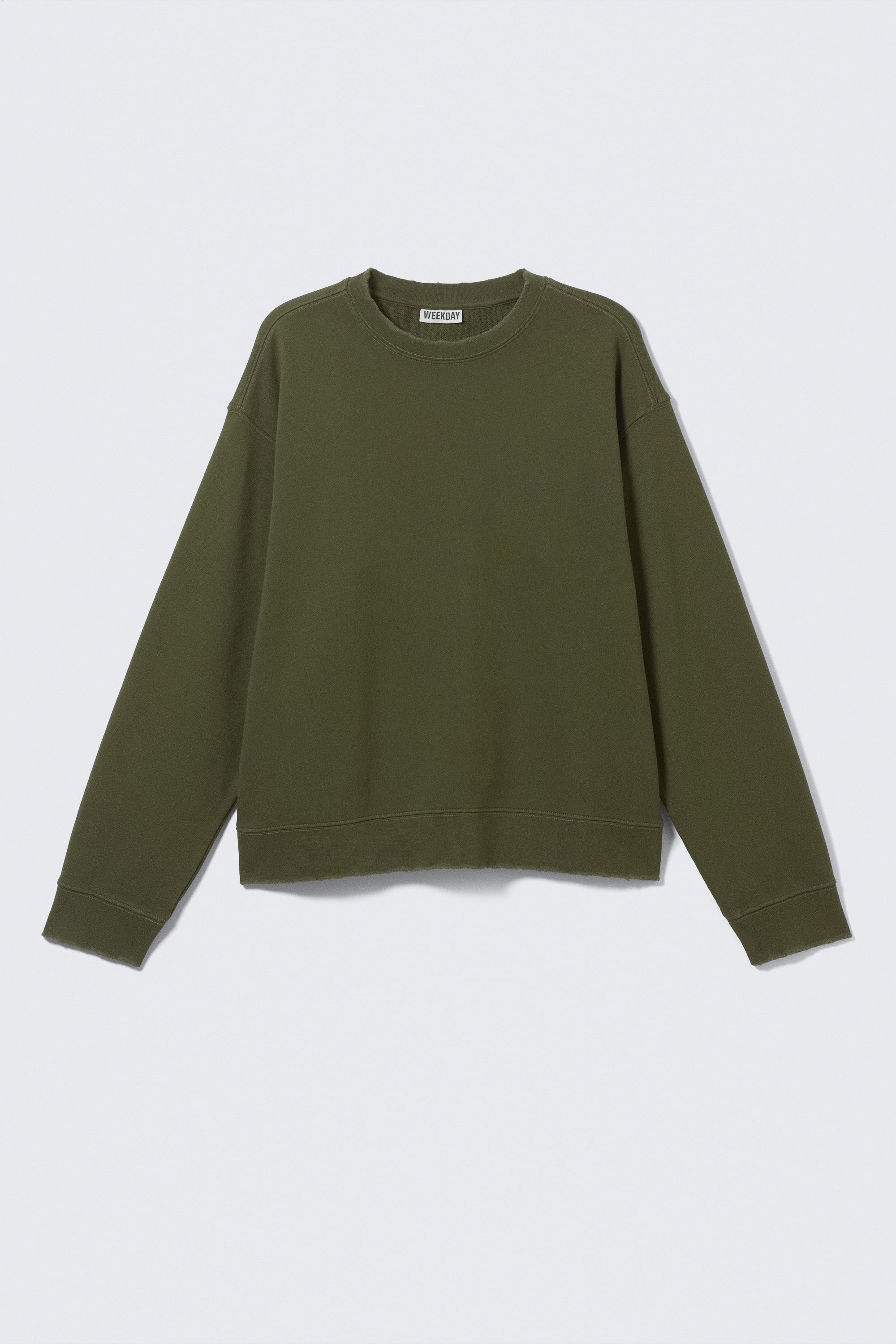 Boxy Distressed Sweatshirt - Dark Green/Faded Black