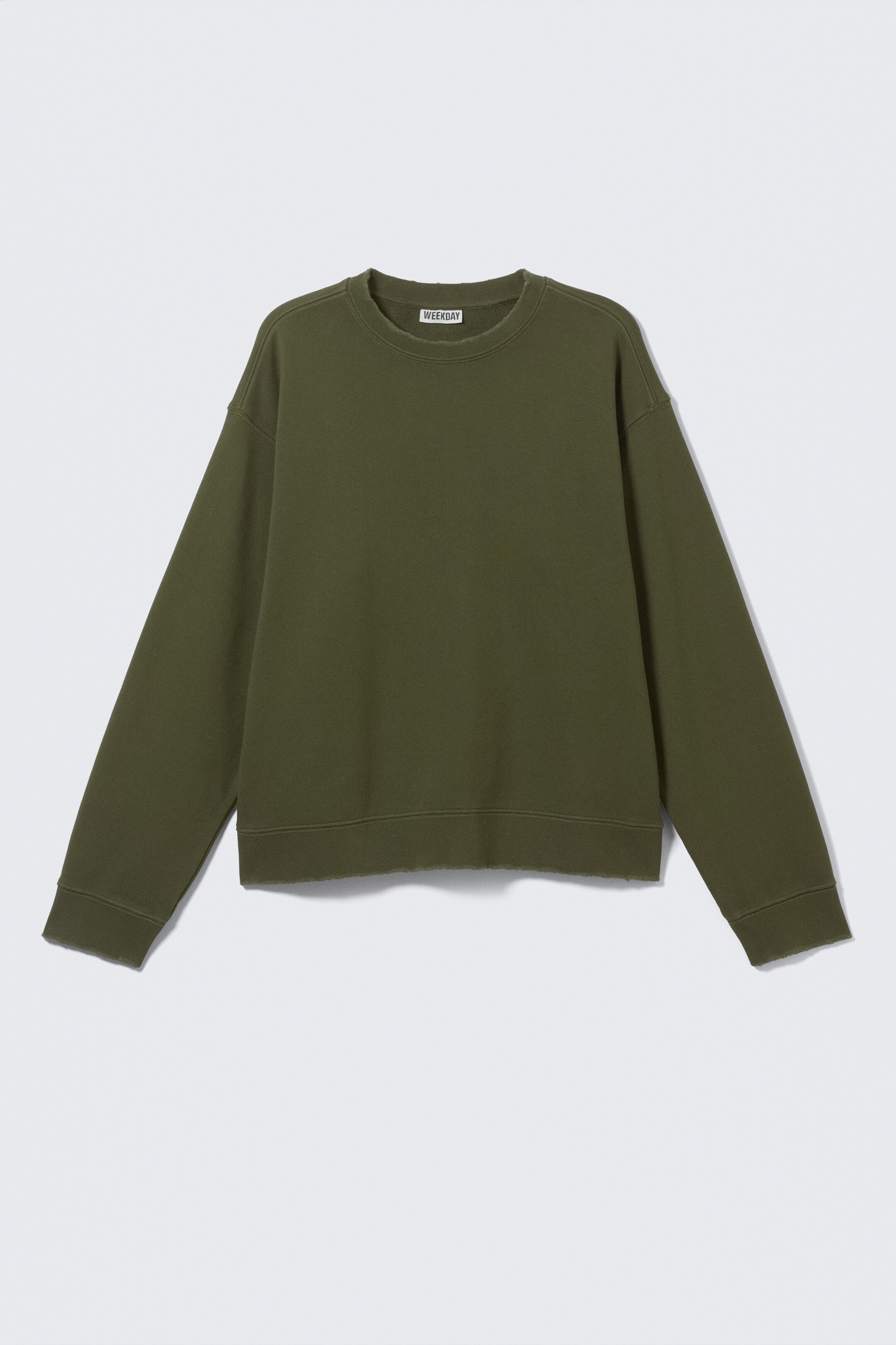 Visa större bild: Boxig sliten sweatshirt - Mörkgrön - HERR | H&M SE 4