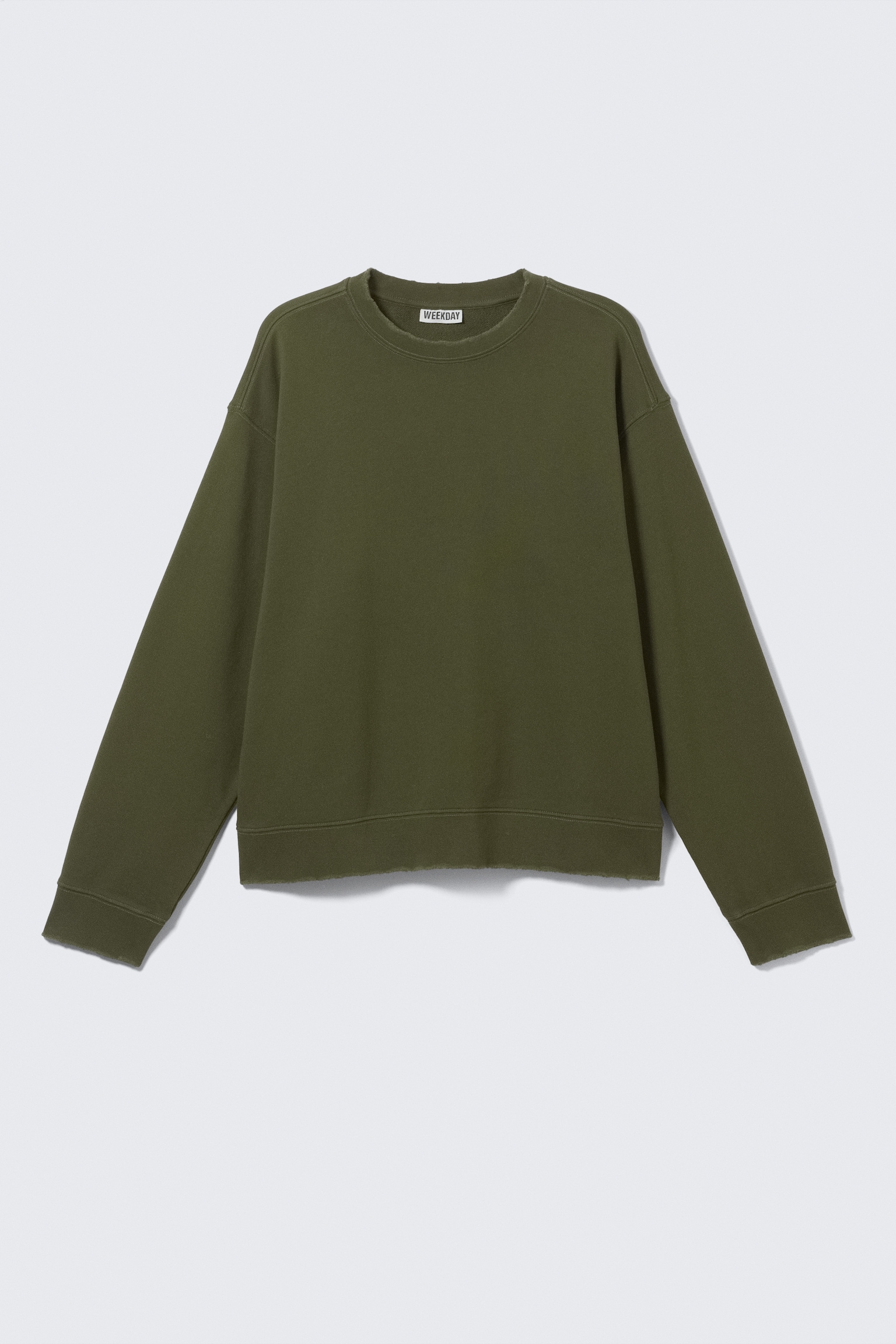 Boxy Distressed Sweatshirt - Dark Green/Faded Black - 2