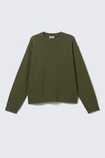 Dark Green - Boxy Distressed Sweatshirt - 3