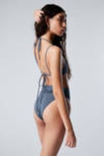 Blue Shimmer - Heat High Waist Bikini Bottoms - 2