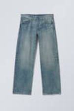 Cyan Dust - Medium Blue - Sphere Low Rise Loose Straight Leg Jeans - 5